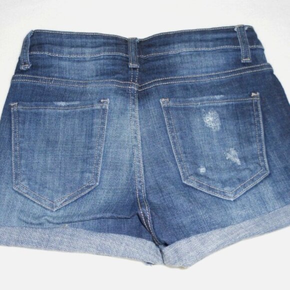 Pello Jean Shorts Ladies/Juniors Size S Cuffed Distressed High Waist Stretchy - Picture 2 of 5
